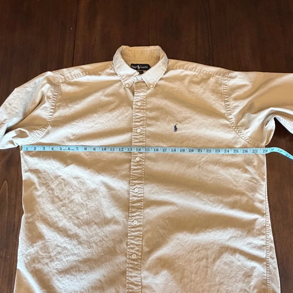 Ralph Lauren Men's Blaire Tan Long Sleeve Button Down Shirt, Size XL - Picture 7 of 10
